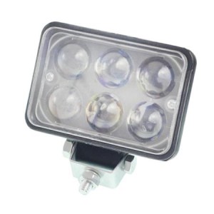 Lampa robocza ledowa SZEROKA  6 LED 18W SOCZEWKA PRZEZROCZYSTA 12-80V, 6x3W, 110x77x52mm, 1200 lm, OBUDOWA ALUM.