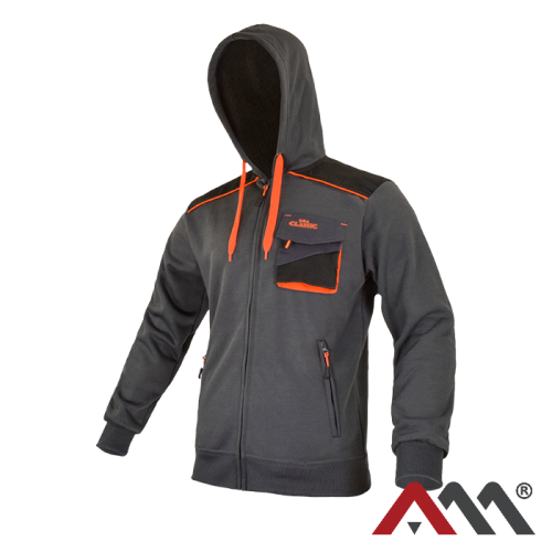 A-M Bluza rozpinana  z kapturem Classic szara