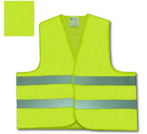 Kamizelka ostrzegawcza seledynowa siatkowa z dwoma pasami odblaskowymi