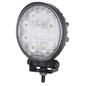 Lampa robocza ledowa okrągła,  9 LED 12-24V, FI 116mm, grubość - 38mm, OBUDOWA ALUM.