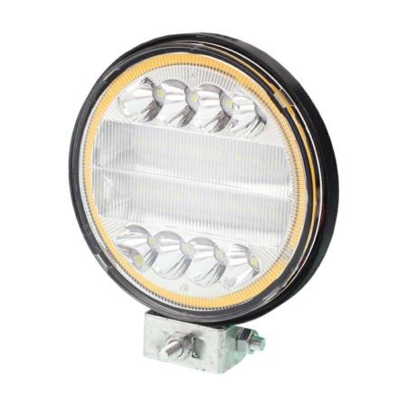 Lampa robocza HALOGEN LED, 24 LED + OBRYSOWA DIODA, OKRĄGŁĄ, 12-24V, FI 110mm, grubość: 20 mm