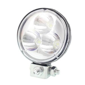 Lampa robocza ledowa okrągła,  3 LED SOCZEWKA PRZEZROCZYSTA 10-30V, FI 83mm, OBUDOWA ALUM.
