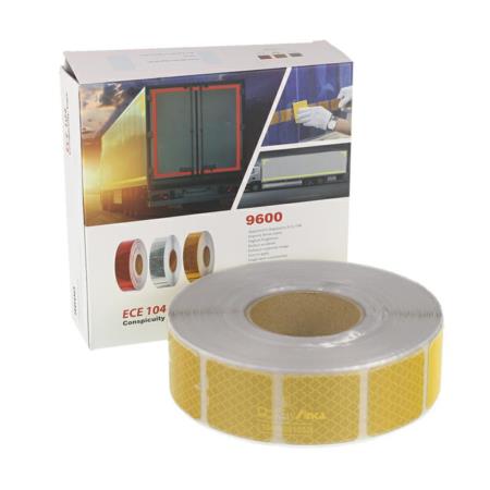 Taśma odblaskowa W ROLCE 50mb ŻÓŁTA III GENERACJA, PRZERYWANA