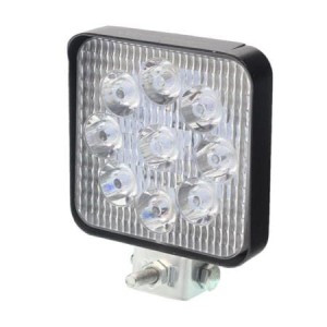 Lampa robocza ledowa prostokątna,  9 LED MINI, 10-36V, 83x83x20 mm, OBUDOWA ALUM.
