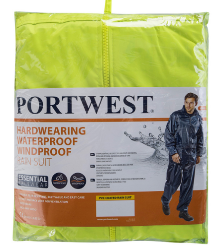 Portwest L440 Zestaw przeciwdeszczowy (kurtka + spodnie) żółty