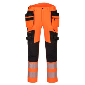 Portwest DX442 Spodnie do pasa ostrzegawcze DX4 z odpinanymi kieszeniami kaburowymi pomarańczowy