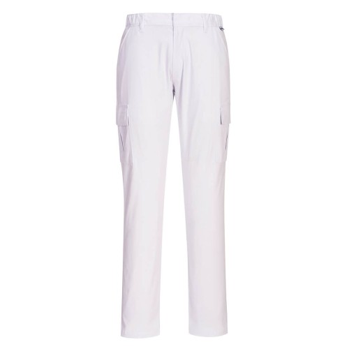 Portwest S231 Bojówki Stretch Slim biały