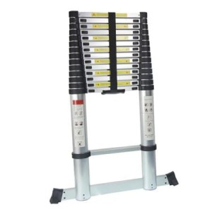 Drabina TELESKOPOWA 5m 15 SZCZEBLI, POKROWIEC + STABILIZATOR