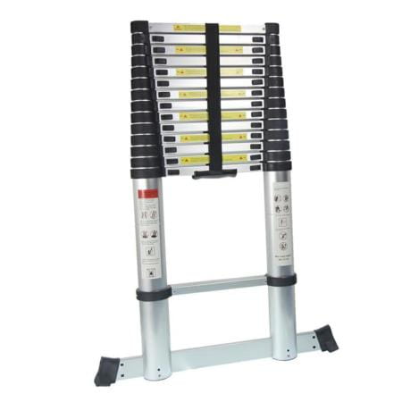 Drabina TELESKOPOWA 5m 15 SZCZEBLI, POKROWIEC + STABILIZATOR