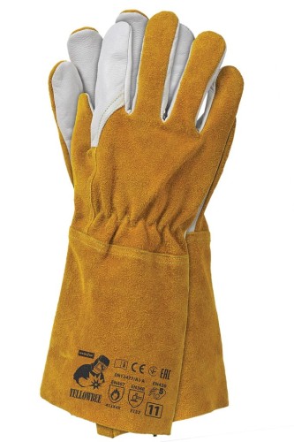 YELLOWBEE Rękawice spawalnicze dwoina + skóra kozia nici kevlar 11