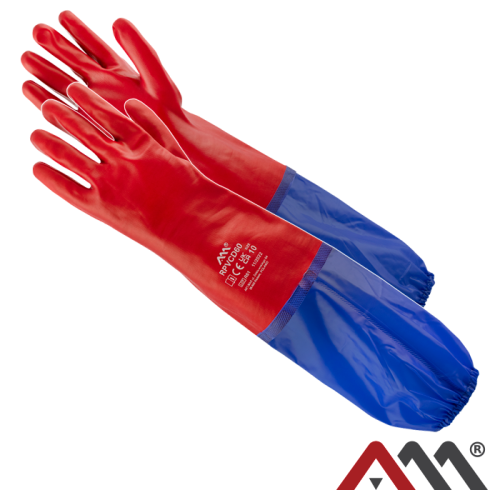 Rękawice oblewane gumą czerwoną RPCV 60 10 (60cm)