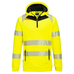 Portwest DX482YBR Bluza ostrzegawcza z kapturem DX4 i zamkiem 1/4 żółty/czarny