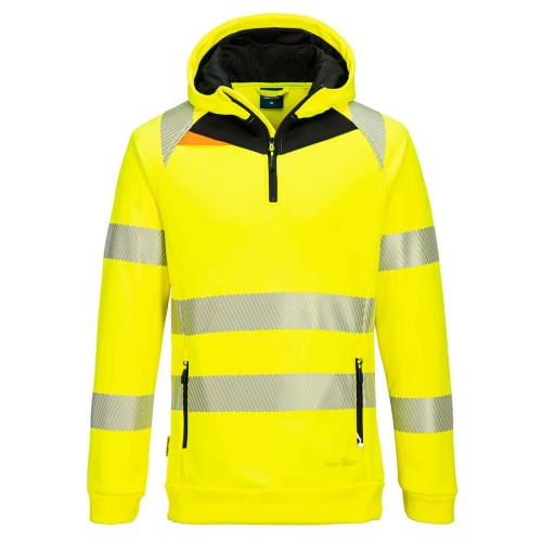 Portwest DX482YBR Bluza ostrzegawcza z kapturem DX4 i zamkiem 1/4 żółty/czarny