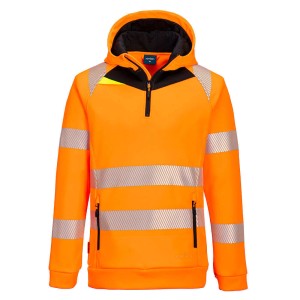 Portwest DX482OBR Bluza ostrzegawcza z kapturem DX4 i zamkiem 1/4 orange/black