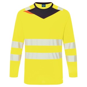 Portwest DX416YBR T-shirt ostrzegawczy z długimi rękawami DX4 żółty/czarny