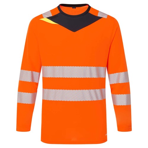 Portwest DX416OBR T-shirt ostrzegawczy z długimi rękawami DX4 orange/black