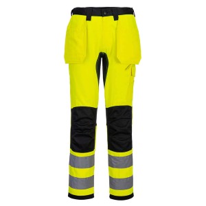 Portwest CD889YBR Spodnie ostrzegawcze WX2 Eco z kaburami żółty/czarny