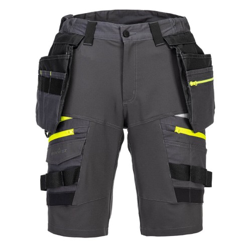 Portwest DX444MGR Szorty robocze DX4 z odpinanymi kieszeniami kaburowymi metal grey