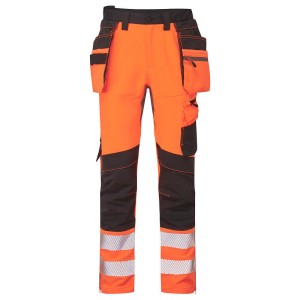 Portwest DX454OBR Spodnie ostrzegawcze DX4 z odpinanymi kieszeniami kaburowymi orange/black