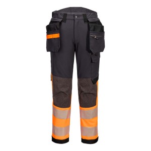 Portwest EV442OMR Elastyczne spodnie ostrzegawcze klasy 1 EV4 z kaburami orange/metal orange/metal orange/metal orange/metal orange/metal grey