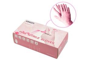 Rękawice diagn. kingfa pink nitrile ex. glv  s.m