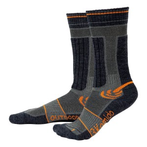 Skarpety Merino 3Kamido OUTDOOR - szaro-pomarańczowy