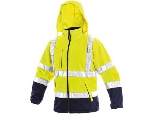 Kurtka softshell DERBY męska ostrzegawcza - żółty