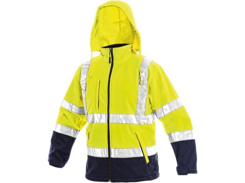 Kurtka softshell DERBY męska ostrzegawcza - żółty