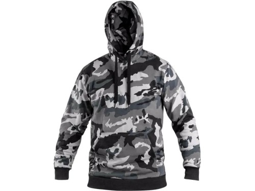 Bluza CXS ARYN z kapturem - szaro-czarny kamuflaż