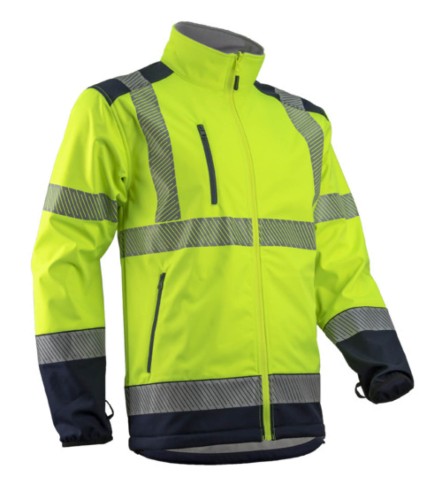 Kurtka ostrzegawcza softshell KAZAN HV - żółty