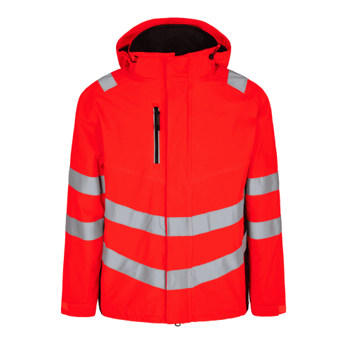 Kurtka ostrzegawcza ENGEL Safety Shell - Hivis czerwony/czarny
