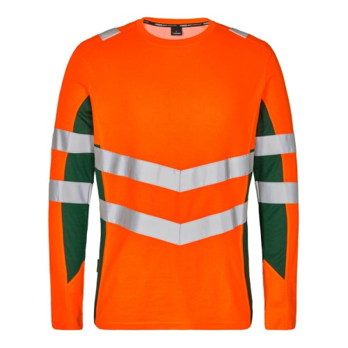 Koszulka ostrzegawcza długi rękaw ENGEL Safety t-shirt  - pomarańczowy/zielony