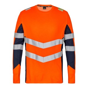 Koszulka ostrzegawcza długi rękaw ENGEL Safety t-shirt  - pomarańczowy/granatowy