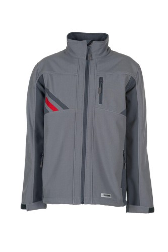 Kurtka softshell męska HIGHLINE 2381 - cynkowy/łupkowy/czerwony