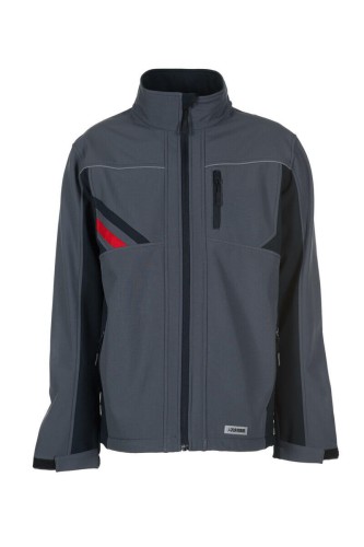Kurtka softshell męska HIGHLINE 2382 - łupkowy/czarny/czerwony