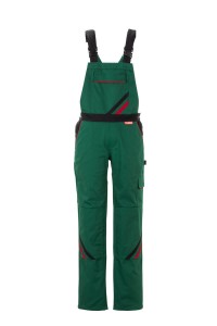 Spodnie ogrodniczki damskie HIGHLINE 2399 - zielony/czarny/czerwony
