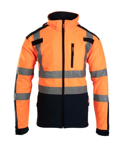 Softshell BRIXTON FLASH BF005 z pasami odblaskowymi KAT 2 klasa2 - pomarańczowy