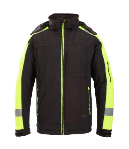 Kurtka softshell BENEFIT RIVAL ocieplana - czarny-żółty