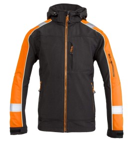 Kurtka softshell BENEFIT RIVAL ocieplana - czarny-pomarańczowy