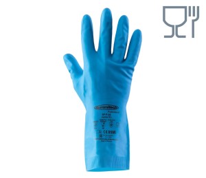 Rękawice SUMMITECH gumowe flokowane EF-F-06 - niebieski