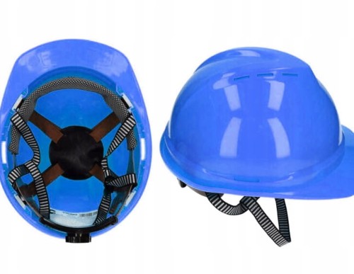 Kask hełm VIKING z pokrętłem i paskiem czteropunktowym niebieski