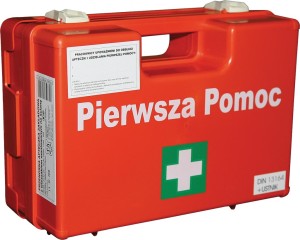Apteczka zakładowa z wieszakiem K-10 (AZP10)  28*21*12 cm DIN 13164+ustnik