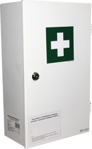 Metalowa apteczka ścienna biała AS40 36*22*12 cm DIN 13157
