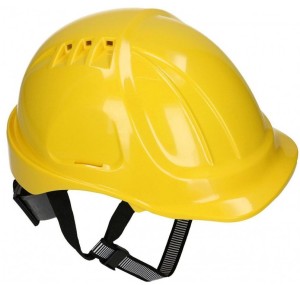 Kask hełm THOR z pokrętłem i paskiem czteropunktowym żółty