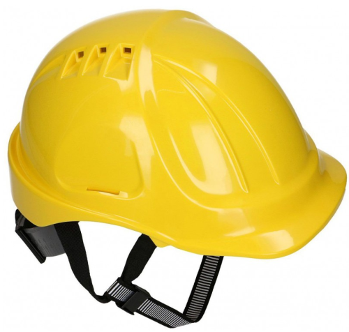 Kask hełm THOR z pokrętłem i paskiem czteropunktowym żółty