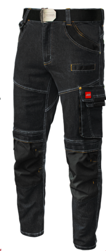A-M Spodnie do pasa JEANS STRETCH czarne