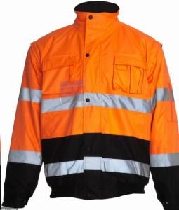 Kurtka pilotka FLASH Short B  pomarańczowo-czarna, odblaskowa odpinane rękawy