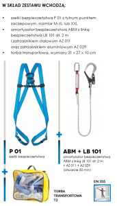 BASIC 4 - Zestaw powstrzymujący upadek - rozmiar szelek M-XL