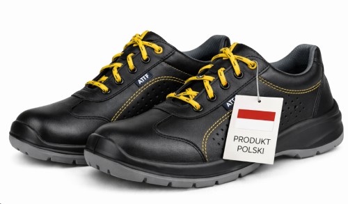 Polskie półbuty czarne lico 1128P S1 ATF z noskiem