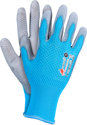 Rękawice powlekane. DIAMOND-PU NS niebiesko-szary